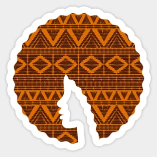 Afro Hair Woman with African Pattern, Black History Sticker